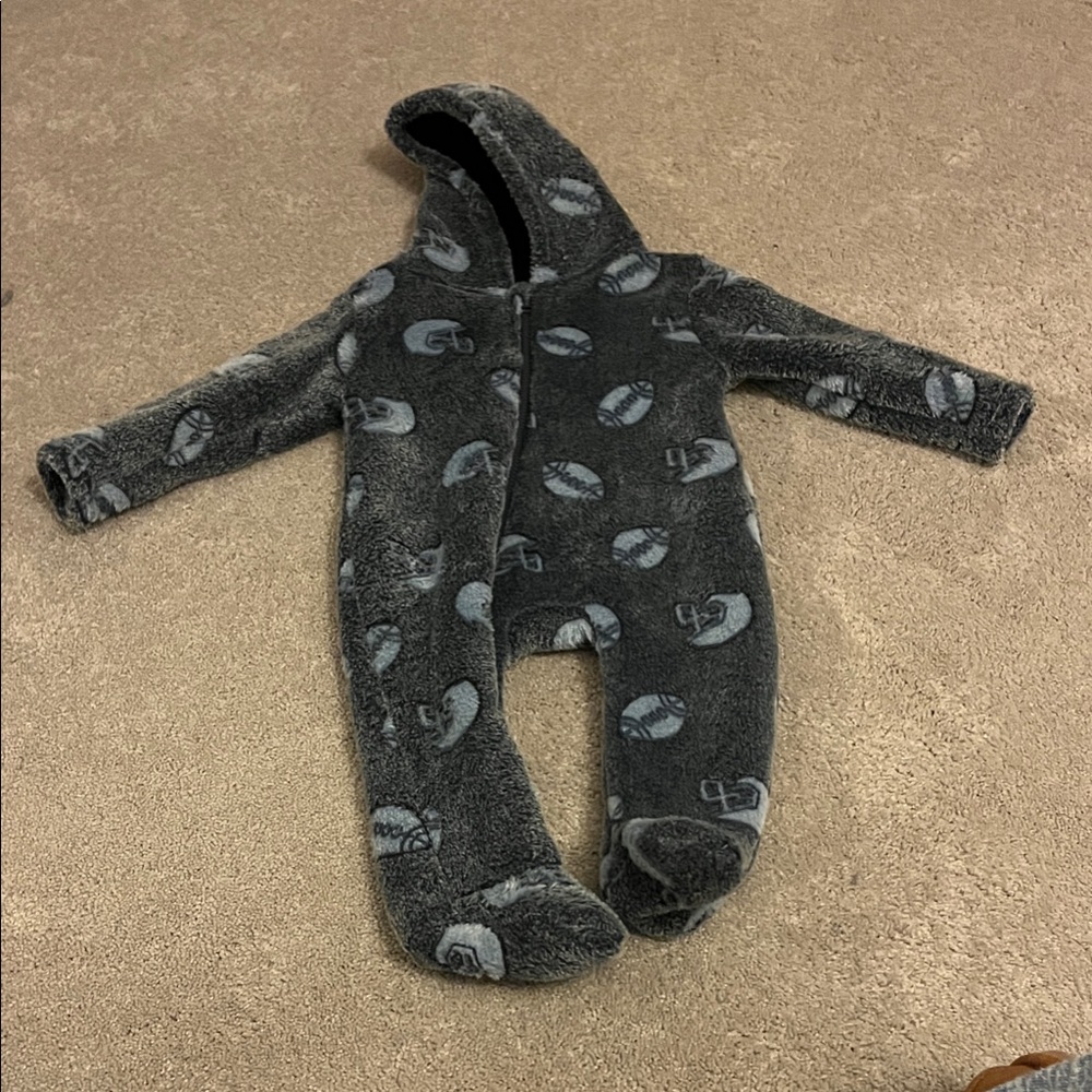 Cozy Gray Kids Footed Jumpsuit